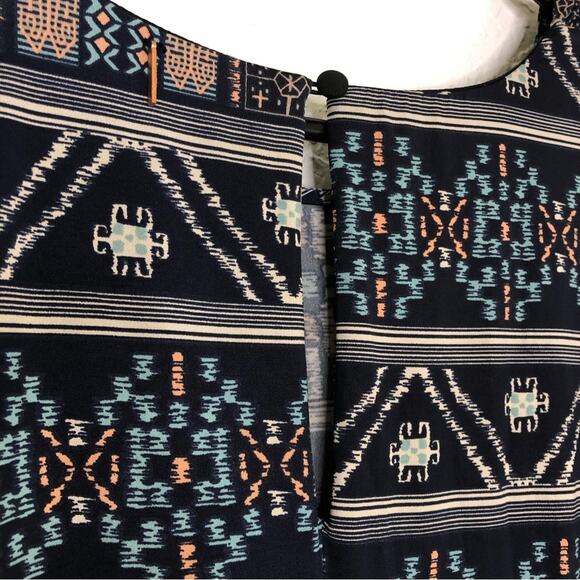 MISA Los Angeles navy blue geometric graphic print shift dress size 1X - Picture 8 of 15